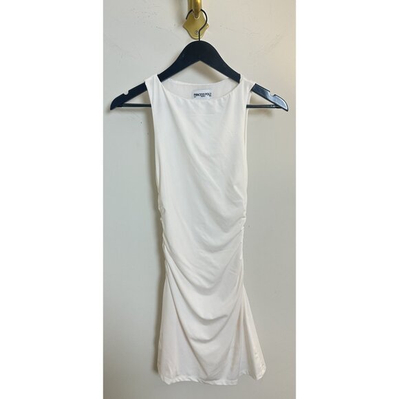 PRINCESS POLLY Eklund Ruched Jersey Minidress in White Size US 2 - Picture 3 of 9